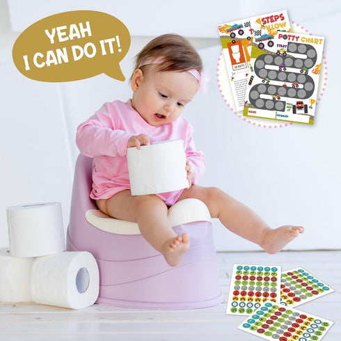 APIILVPQ 10 8x10 A03 Potty Training Chart with Reward Stickers, Potty Chart for Toddlers Boys, Truck Reward Training