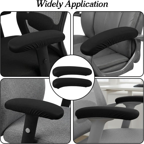 guduling 2-Pack Desk Chair Arm Covers,Black Office Chair Arm Rest Cover,Stretchable & Removable Universal Arms Rest