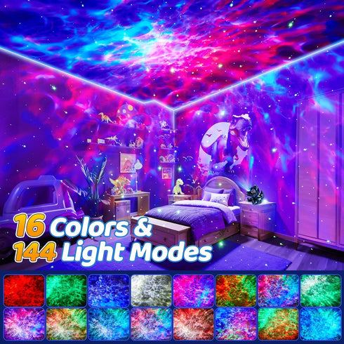 Staryou 22 5.3 196Color Dinosaur Baby Sound Machine Night Light Projector, White Noise Machine Baby Bluetooth Speaker