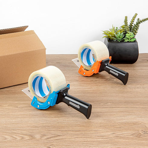 Restaurantware RW Base Tape Dispenser Gun - 3 Inch Heavy-Duty with Rubber Handle Tension Knob for Carton Sealing