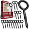 16pcs Screw Eyes, 2.56 Inch Black Eye Hooks Screw Self Tapping Eye for Heavy Duty Use in Indoor & Outdoor