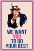 JSC376 Uncle Sam We Want You Classroom Poster, 18-Inches by 12-Inches, Premium 100lb Gloss Poster Paper