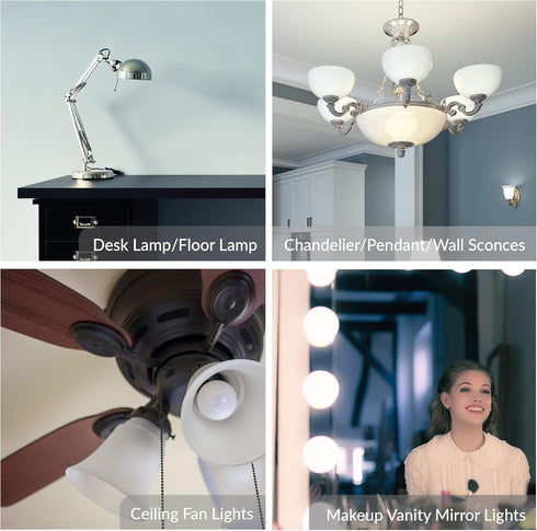 E12 G14 5 40W Bulb (6 Pack) A15 Non-Dimmable, 5000K Simba Lighting LED Candelabra Base Small Globe Watt Replacement