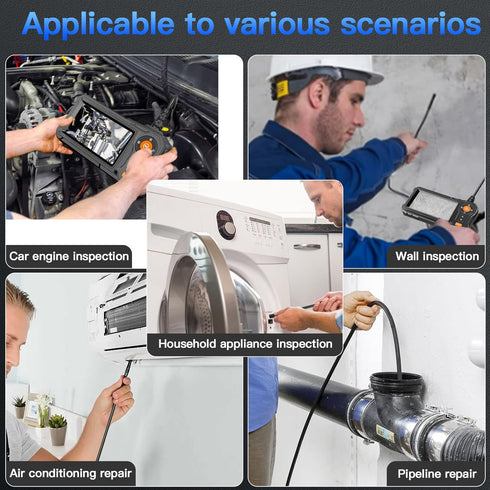 WINWEND 4.3" Cameras,IP67 8 1080P 16.5ft Endoscope Camera with Light - LCD Screen Inspection Waterproof Borescope