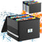 Fireproof File Box with Accordion Pockets, Hanging File Organizer for Letter Size (Folders + Box - 13.8" x 12.2" x 9.8")