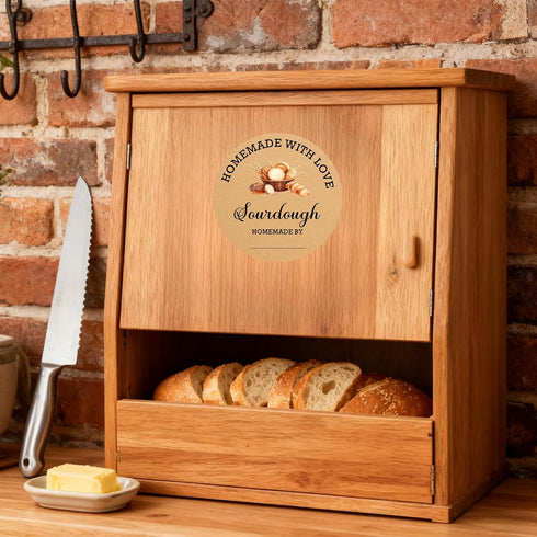 FENGHERUIA 2 inch Packaging 500 Sourdough Bread Supplies Sourdough Sticker Baked with Loved Stickers for Baked Good Pcs