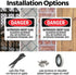 (2 Pack) Nitrogen Inert Gas Equipment OSHA Danger Sign 18 Inch X 12 Inch Rust-Free Aluminum Metal Signs