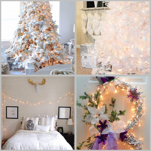 YULETIME 100 Count Clear Warm White Christmas Lights, 33 Feet UL Certified LED Mini String Lights