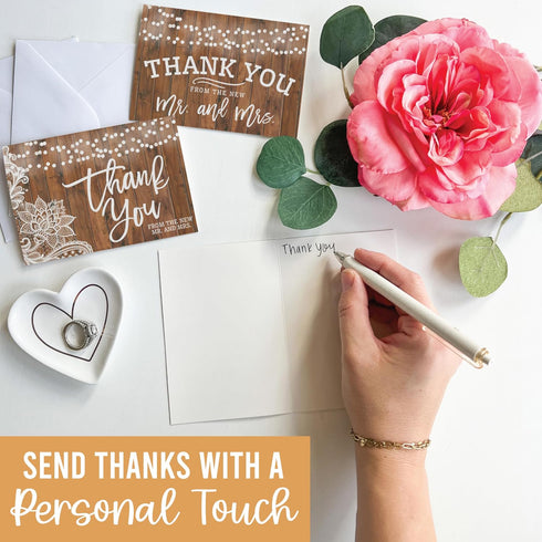 -54 Hadley Designs Wedding Thank You Cards with Envelopes Rustic Thank You Cards Wedding with Envelopes, ThankYou Notes