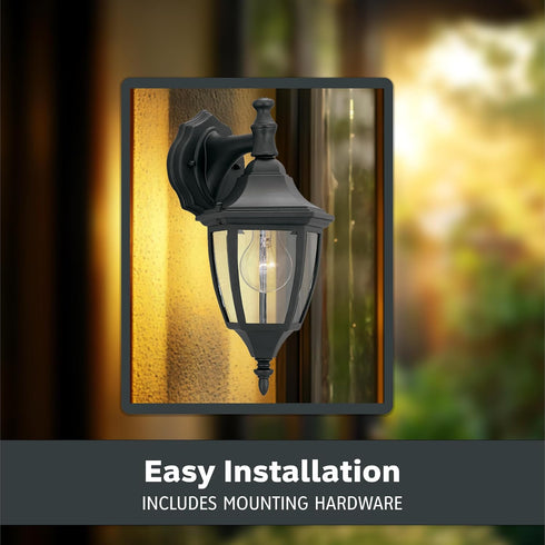 14.25 Inch 2461-BK Designers Fountain Waterbury Outdoor Light Fixture, Exterior Wall Lantern Sconce for Front Door