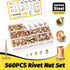 Kadrick 560PCS (M3 M4 M5 M6 M8), 16" 5 Rivet Nuts Tool Kit with Metric Threaded Rivets Heavy-Duty Rivet Nut Gun