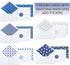 T&M Quality Designs LLC 100 5 Set, 4 6 Inch All Occasion Assorted Blank Cards Blue Pattern Designs Stationery