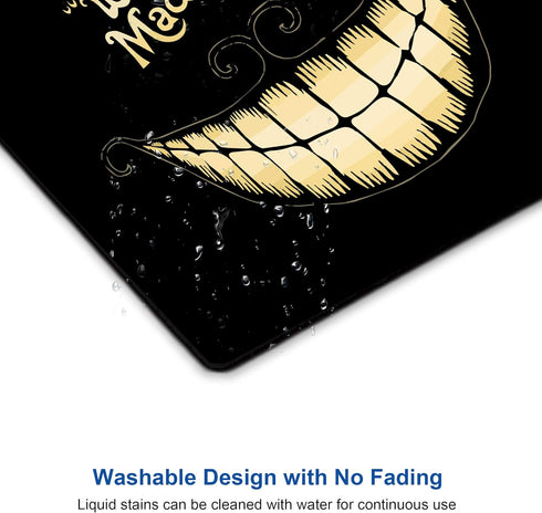 Mad Here Funny Mouse Pad - Small Non-Slip Rubber Mousepad for Wireless Mouse