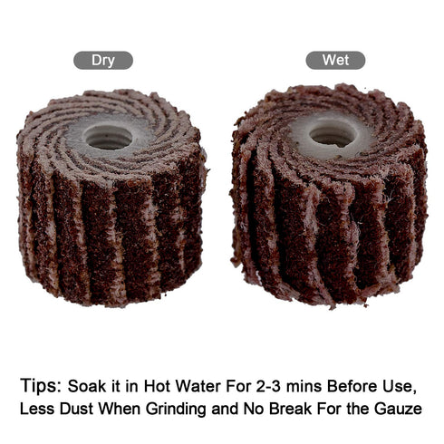 12Pcs 120 Grit Flap Sanding Wheel Head Grinding Disc with 2 of 3mm Arbor for Rotary Tool