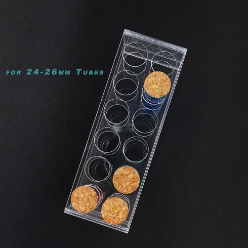 Acrylic Test Tube Holder Rack, 2x6 Wells, 12 Sockets for 50ML Test Tubes, Clear Acrylic Lab Stand