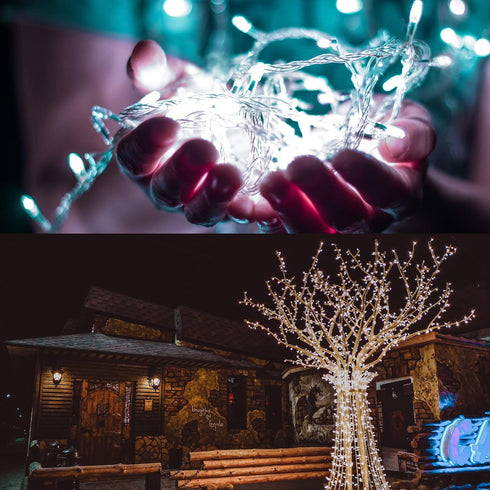 42ft Battery Operated String Lights, 120 LED IP65 Waterproof Outdoor Fairy Light with Timer, 8 Modes for Indoor Outdoor