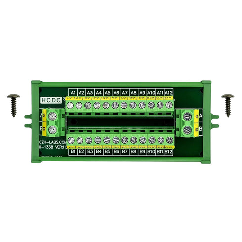 30Amp/300V 2x12 Position Terminal Block Distribution Module, Screw Mount