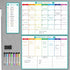 MaxGear 17" x 12" Magnetic Fridge Calendar, Monthly Dry Erase Whiteboard & Weekly Board with 7 Markers