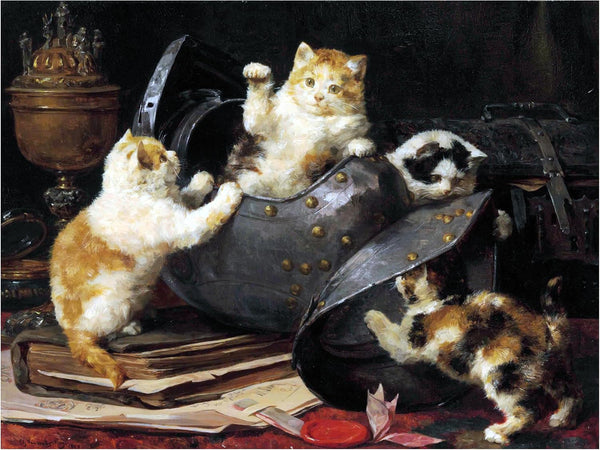 FlekmanArt Kittens at Play by Charles Van den Eycken Accent Tile Mural Kitchen