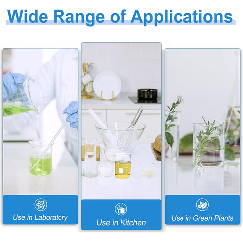 Glass Beakers Set, 5 Sizes - 10ml, 25ml, 50ml, 100ml, 250ml, 3.3 Borosilicate Beakers for Laboratories or Classrooms