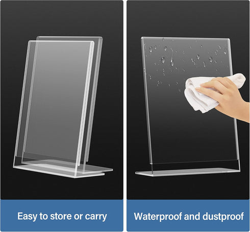 8.5 11, (6 Pack) Relx Acrylic Sign Holder x Acrylic Display Stand for Display, Slant Back Clear Frames Plastic Sign
