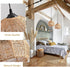 9.8inch Rattan Pendant Lights with Hand-Woven Shade Rattan Light Fixures BohoChandelier Ceiling,Wicker Pendant Lighting