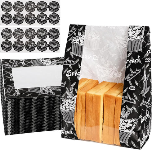 Nicunom 100 Pcs Paper Bread Bags for Homemade Bread, Sourdough Bags with
