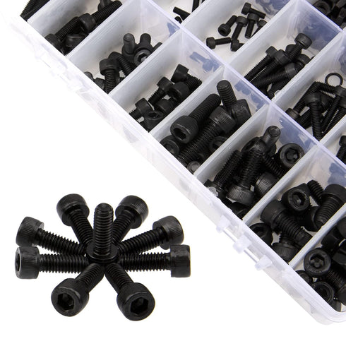 304 Stainless Steel M3 M4 M5 M6 Hex Socket Head Cap Machine Screws Bolts Nuts Washers Assortment Kit 700Pcs