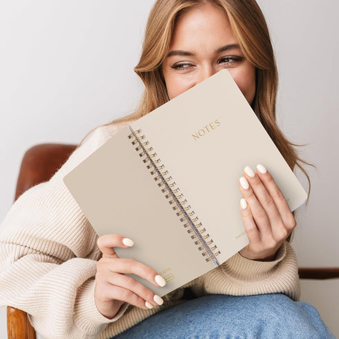 ZICOTO Aesthetic Spiral Notebook Set of 2, Cute Ruled 8x6 Journal/Notebook with Pockets and Lined Pages for School