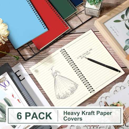 Yahenda Spiral Notebook Bulk, A5 College Ruled Journals, 8.3 x 5.5 Inch, Thick Paper Notebook for Christmas Office