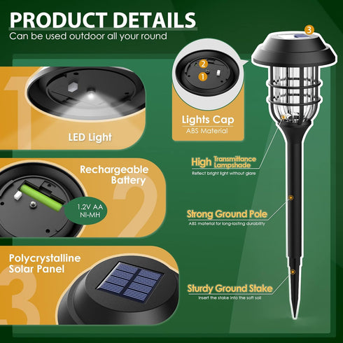 8 Pack(Cold SOLPEX Solar Lights for Outside, Solar Outdoor Pathway Garden Lights Waterproof, Solar Powered Landscape