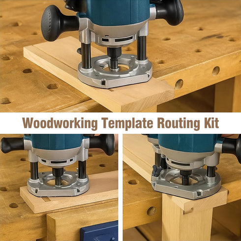 8 Set RA1128 Feekoon Pcs Router Template Guide Compatible with Bosch Routers Bushing Kit with Adapters, Dovetail Guides
