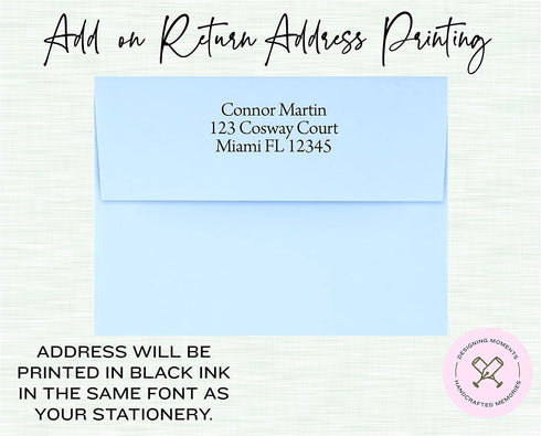 Designing Moments Set Set 10 22-101 Personalized Stationery Note Cards, Thank You Cards, Name in Calligraphy