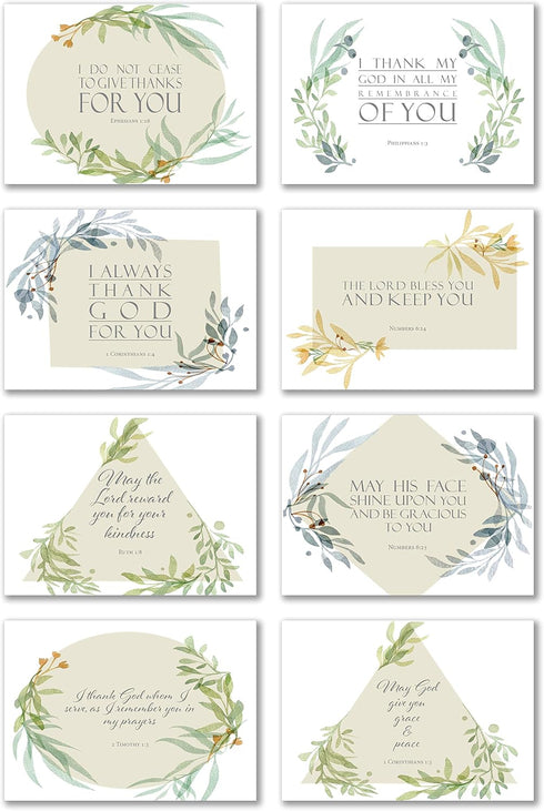 Thank You Inspirational Bible Verse Note Cards with Envelopes - Pack of