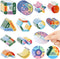 ZOiiWA 96 Pcs Breath Calm Anxiety Sensory Stickers, Reusable Mindfulness Sticker Fidget for School Office Classroom