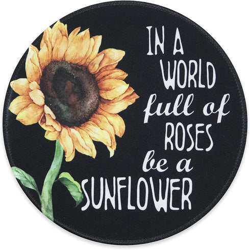 Eleville Mouse Pad with Sunflower Design, Motivational Words of Wisdom for Office Home Travel