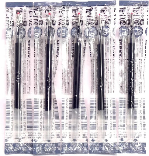 Zebra 1.0mm Black Ink Refill (JF-1.0) for Zebra Sarasa Clip 1.0 Gel Ballpoint Pen (JJE15-BK) - 5 Pack