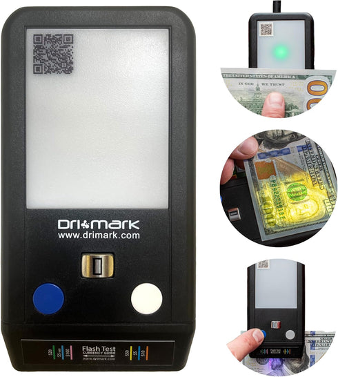 Dri Mark Flash Test Counterfeit Bill Detector, 3 Easy Tests in One Device, Fast and Accurate Money Checker