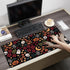 Halloween Skull Mouse Pad, Large Gaming Mat with Flowers and Pumpkins for Desktop Computer, 16x36