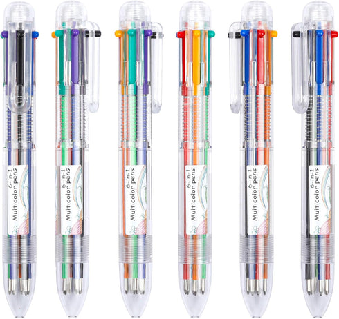 Shuttle Art Multicolor Pens, 23 Pack 6-in-1 0.7mm Retractable Ballpoint Pens for Office School Supplies