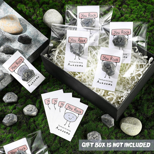 50 Sets Huwena Inspirational You Rock Employee Appreciation Gifts Smile Resin Stone with Thank You for Being Awesome