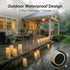 Pack 12 (D2.15'' H4''5''6'') 10-Key 24 Enido Flameless Candles Led Candles of Battery Candles x Waterproof Outdoor