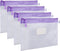 Wisdompro Zipper Pouch, 4 Packs Durable Letter Size Waterproof Mesh File Bag, Document Organizer - Purple
