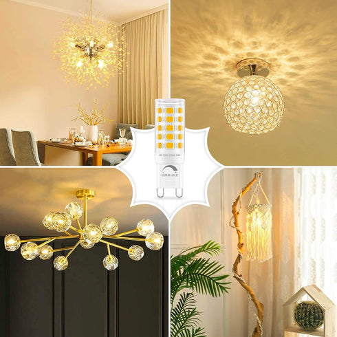 G9 Bulb Dimmable 2700K 12 Pack, T4 G9 4W 40 120V 400 360Beam G9 Bulbs Sailstar LED Soft Warm White Replacement