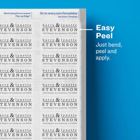 Avery Printable Return Address Labels with Sure Feed - 2/3" x 1-3/4", Glossy Clear, 600 Blank Mailing Labels