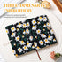 Fabric Notebook A6 - Flower Embroidered Journal, Daisy Printed Linen Hardcover Pocket Ruled Notebook for Women