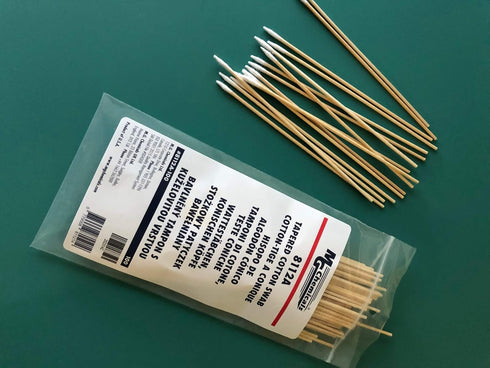 MG Chemicals 8112A Single Headed Tapered Cotton Swab Bonded on a 6" Birch Shaft, Bag of 100 swab (Pack of 100)