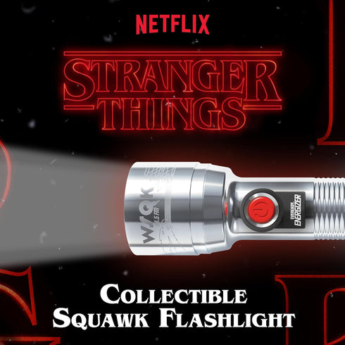 250 Energizer Stranger Things Squawk Retro LED Flashlight, Water Resistant and Drop Tested Camping Flashlight, Limited