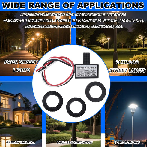 BTFO 2pcs 105V-130V AC Photocell Light Sensor, Dusk to Dawn Eye Daylight Control Switch Sensor with Nuts and Washer