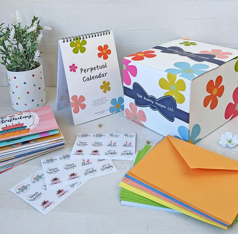 T&M Quality Designs LLC 120 5X7 Inch Unique Birthday Cards Bulk for Business, Office and Individuals, prefolded